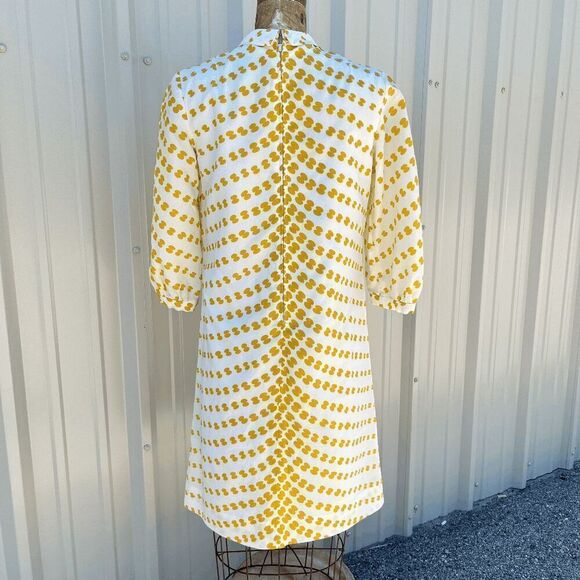 Authentic 1960s R&K Originals Mod Shift Dress, Bow, Puff Sleeves, Twiggy - Picture 3 of 10